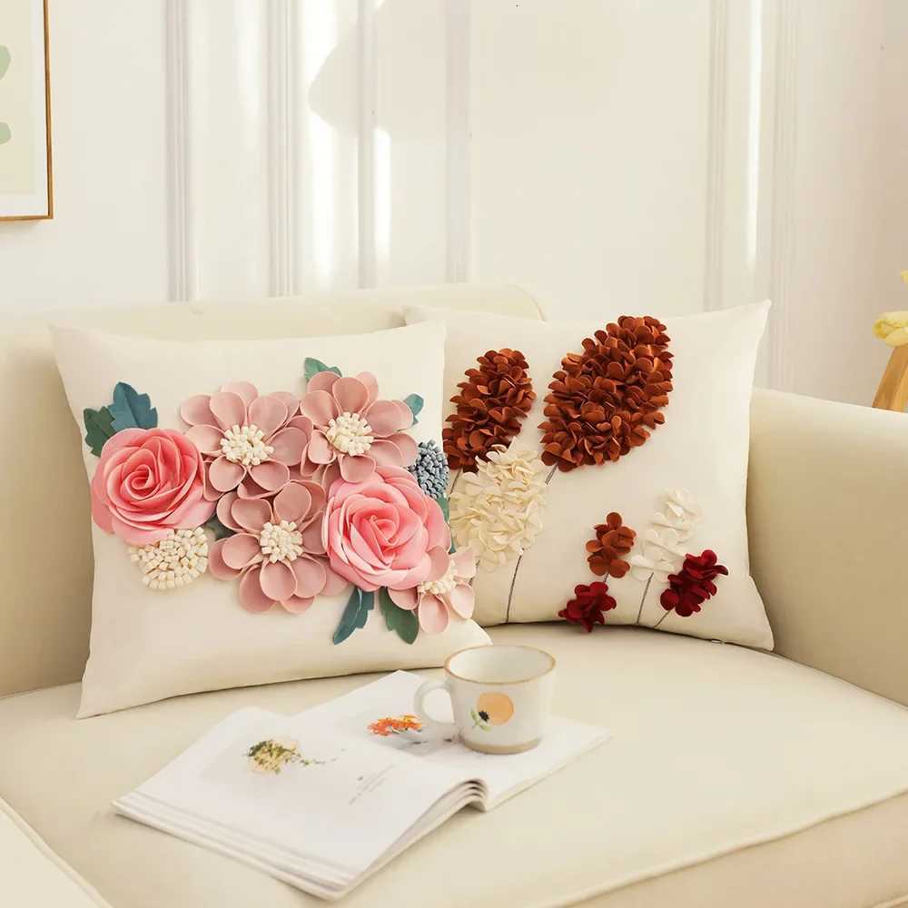 French Style case Flower Tree Patchwork Embroidered Cushion Cover Living Room Bedroom Cover Decorative for SofaM251119