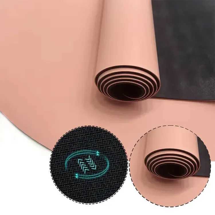 5mm beige nude brown chocolate arch SU anti slip customized oval pill shape black matte vegan PU rubber yoga matXJ250419