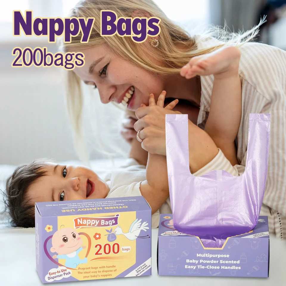 100/200pcs Portable Garbage Bag Disposable Nappy Bags Scented Hygiene Bags For Diaper Disposal Or Feminine Products C251119