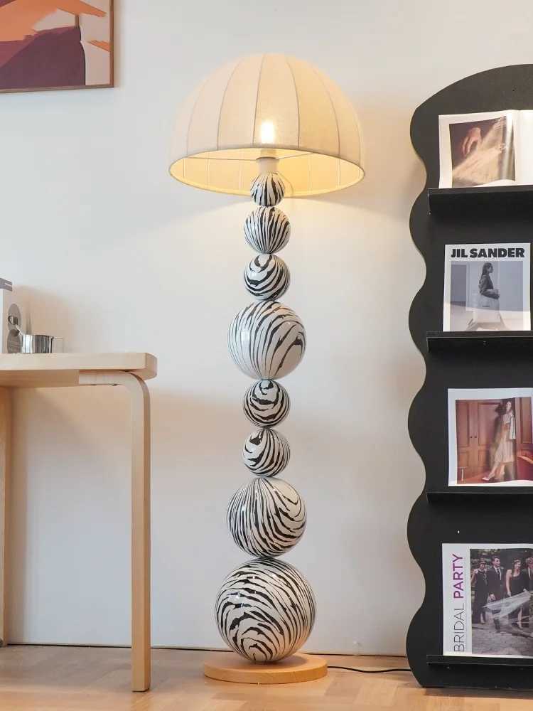 Medieval Zebra Floor Lamp Living Room Sofa Standing Lamp Design Bedroom Decoration Desk Lamp Sphere Ornament Light LED M251119