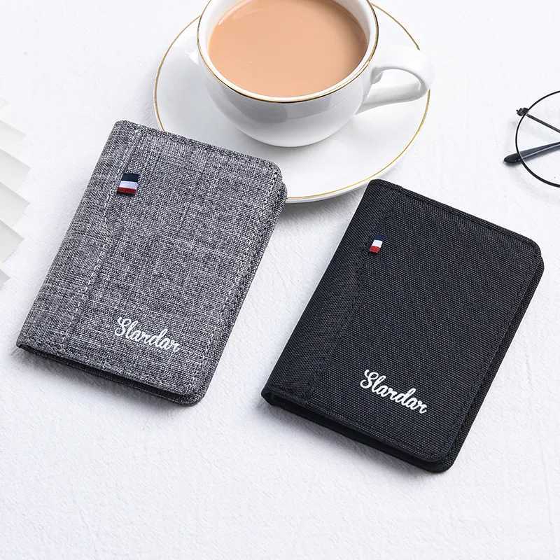 2024 New Canvas Men Wallet Card Holder MenS Purse Coin Pouch Id Card Holder Short Credit Card Holder Slim Wallet Money ClipT251119