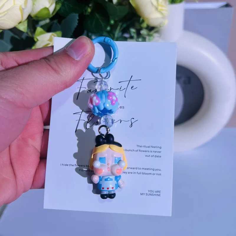 New Labubu Keychain Cartoon Crybaby 3D Doll Student Backpack Pendant Car Keychain Male and Female Gifts M250419