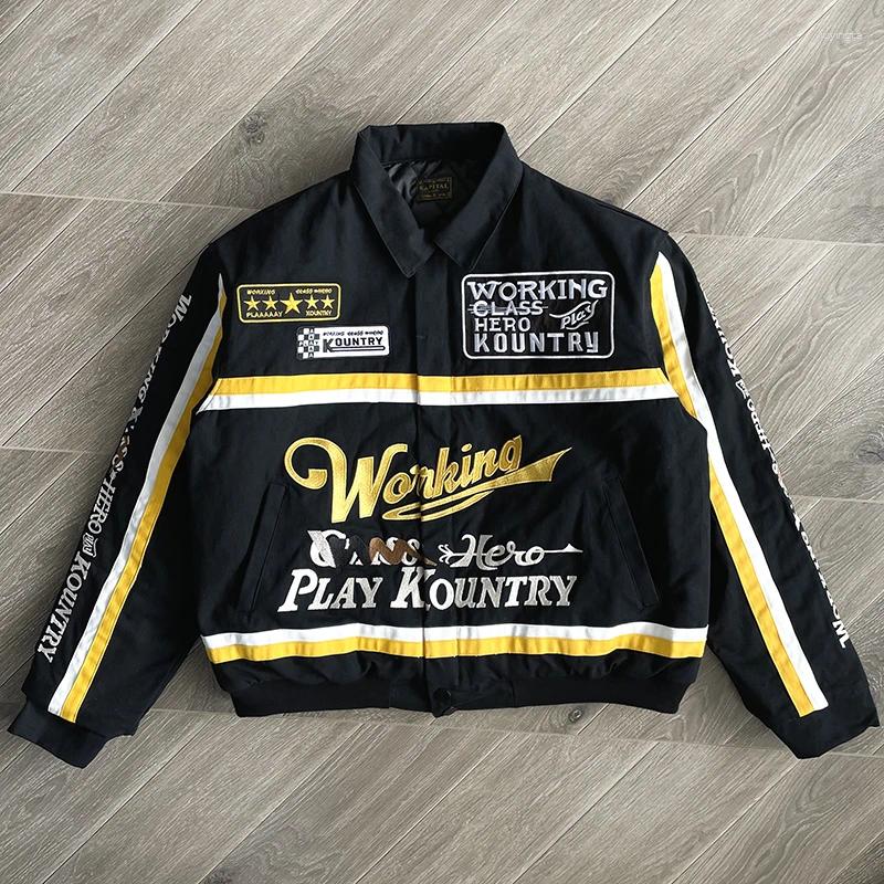 Men's Jackets Kapital Kountry Hirata Kazuhiro Embroidered Racing Jacket With Lapel Collar