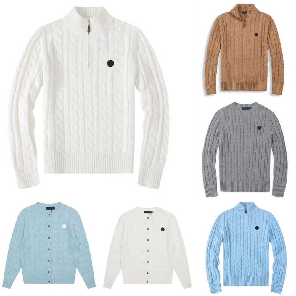 Sweaters Designer mens quarter zip knitted pony embroidery sweater long sleeve cardigan jacket High Quality womens pullover