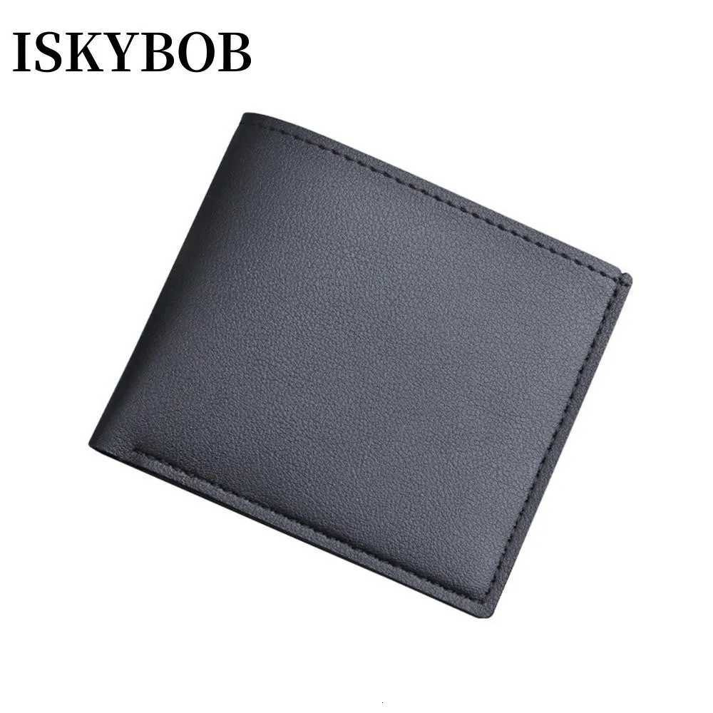 Fashion Mens Short Wallets Credit Card Holder Money Bag Famous Brand High Quality Pu Leather Solid Sample Zipper Male PursesT251119