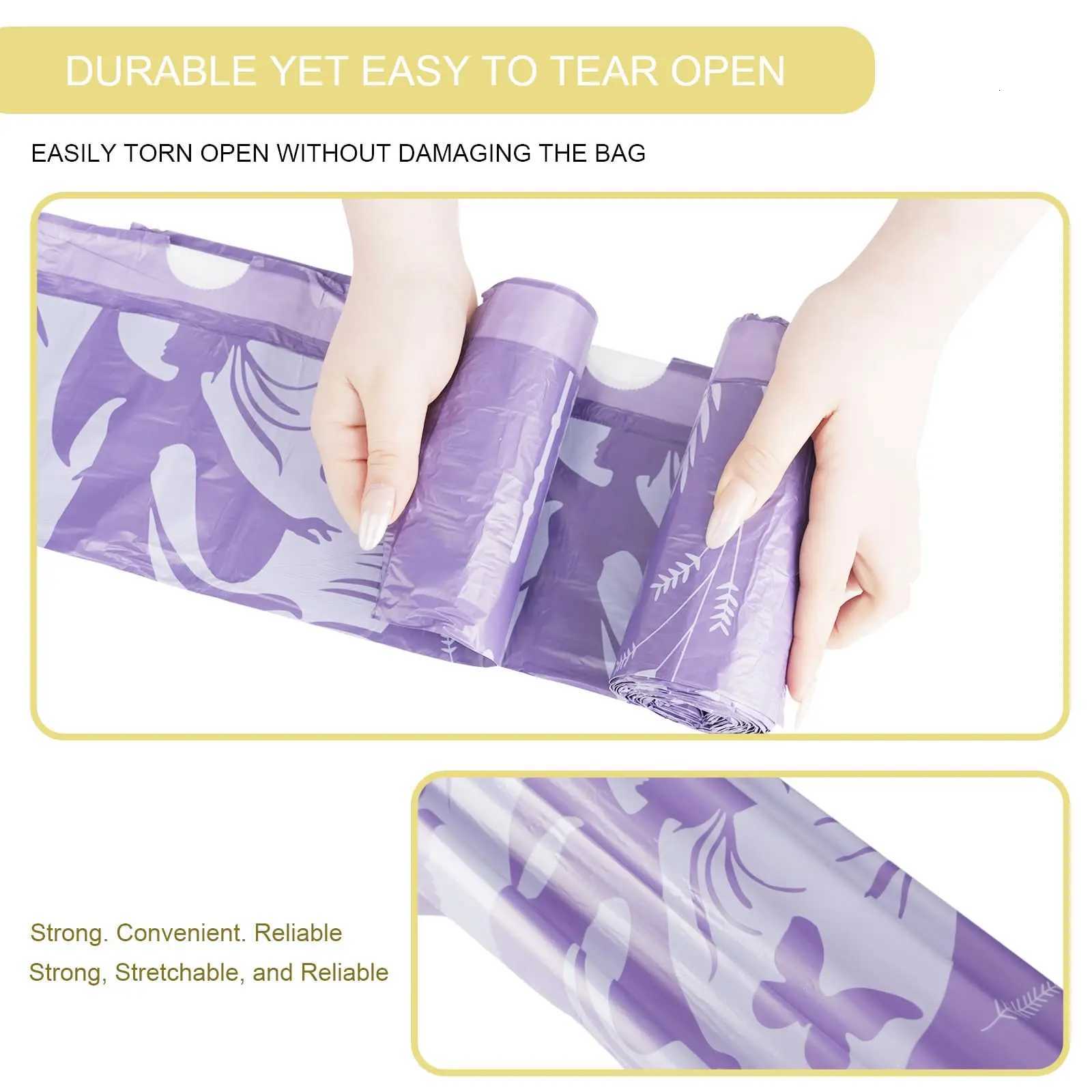 8 Gallon Lavender Drawstring Garbage Bag Household Thick Handheld Large Non Tear Plastic Bags C251119