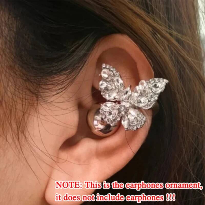 2025 New Customizable Flash Diamond Ear-Clip Accessories Zircon Earphone Charms OWS Earbuds Fashion Jewelry Gift For Women
