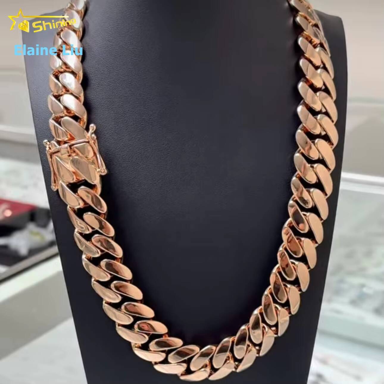 Fashion Iced Out Hip Hop Jewelry VVS Moissanite Diamond 925 Sterling Silver Miami Cuban Link Chain Necklace