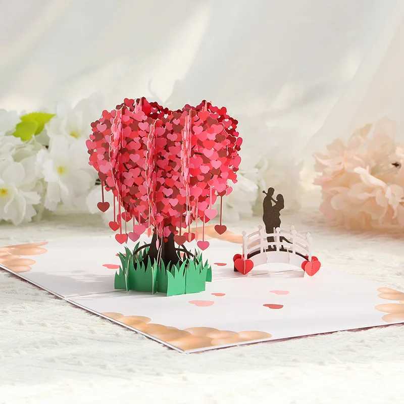 Love Postcard 3D Pop UP Greeting Cards Wedding Birthday Anniversary for Couples Wife Husband Handmade Valentines Day Gift G251119
