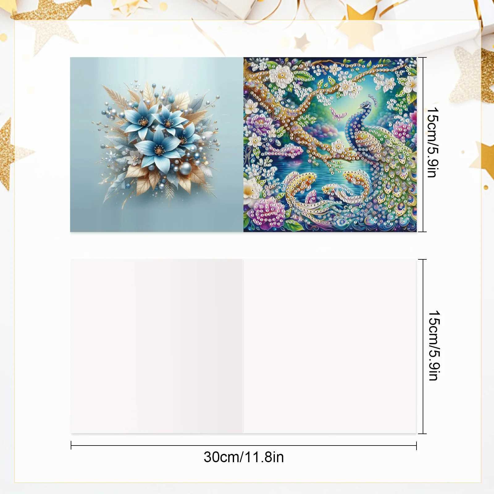 6Pcs Diamond Painting Greeting Cards KitDIY Colorful animals Handmade Festival Greeting Diamond Art Birthday Creative Cards G251119