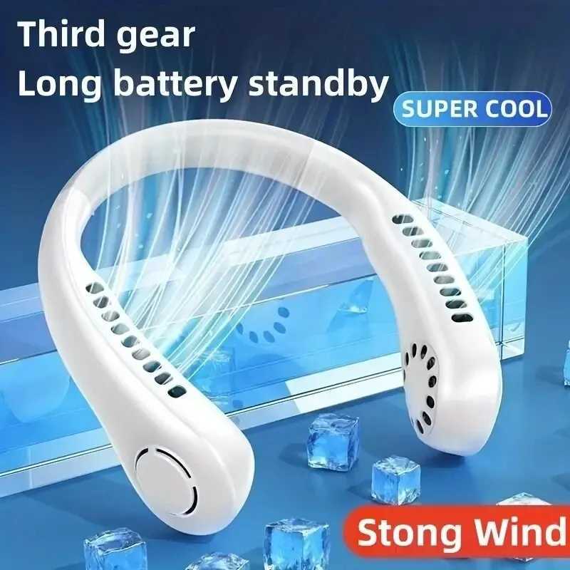 Portable neck fan mini electric ventilation fan silent neck and wearable cooling fan USB Rechargeable bladeless mobile air conditioner Z250419