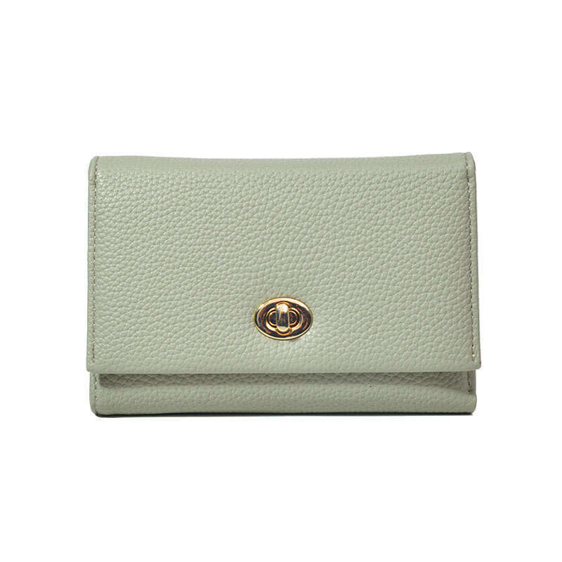 Designer Genuine Texture Short Wholesale PU High-Grade Leather Internet Celebrity Lock Buckle Women's Wallet