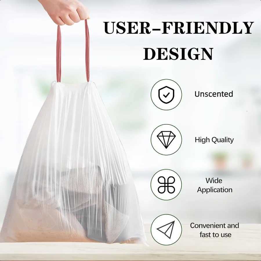 8 Gallon Plastic Trash Bags 120 Count Black Drawstring Thick Garbage Bags for Office Kitchen Home 2206 x 2561 White 8 C251119