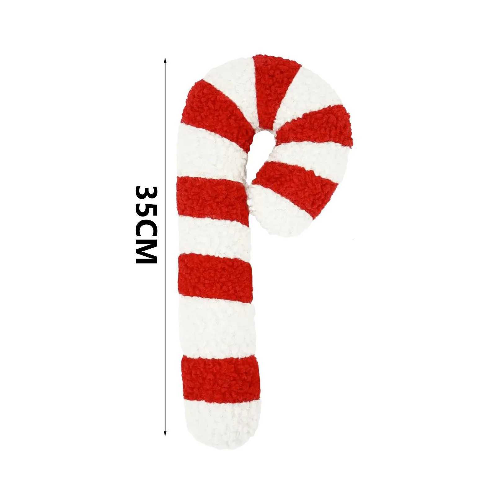 14 Inch Christmas Candy Cane for Sofa Bed Throw Soft Fluffy Lollipop Plush for Xmas Holiday DecorationM251119