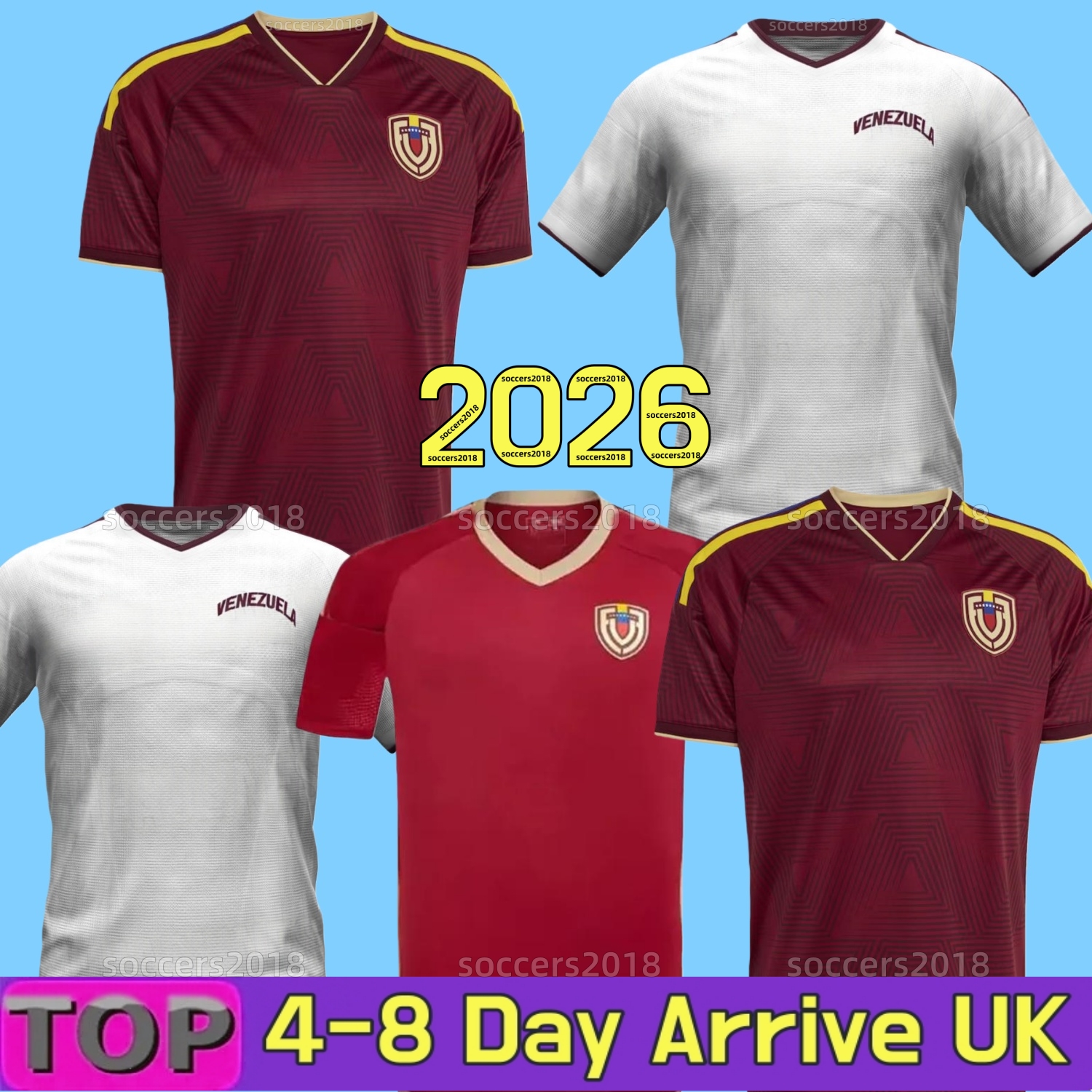 Venezuela 2026 World Cup Home Soccer Jerseys National Team RONDON 26 27 SOTELDO SOSA RINCON CORDOVA CASSERES BELLO JA.MARTINEZ GONZALEZ HIS Football Shirt men kids