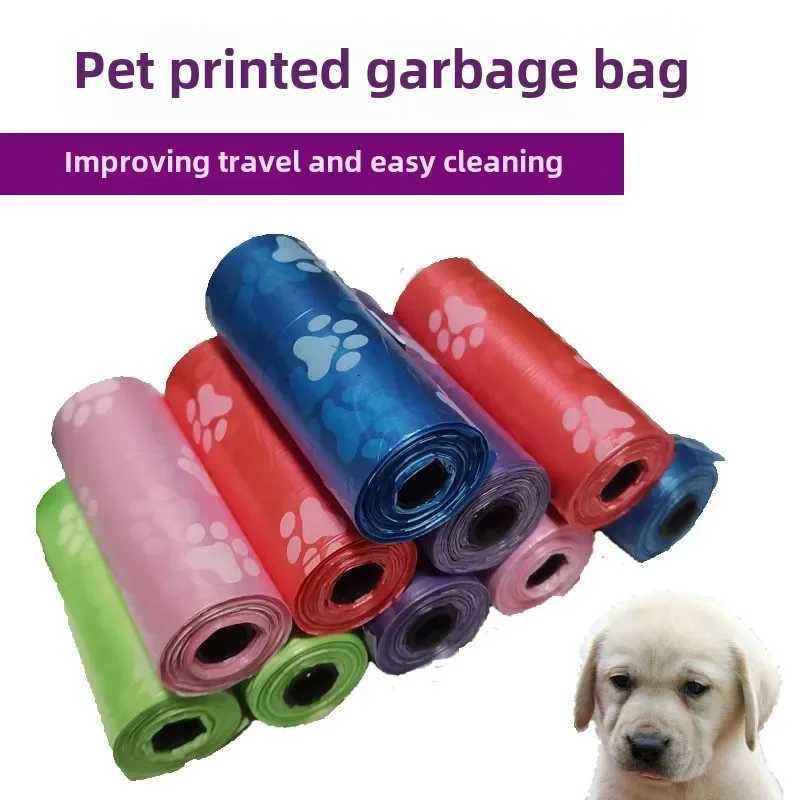 Litter Outdoor Home Clean Pet Poop Bag Solid Color Printed Pet Garbage Bag Clean Poop Bag Dog Walking Portable Poop Bag For Dogs C251119