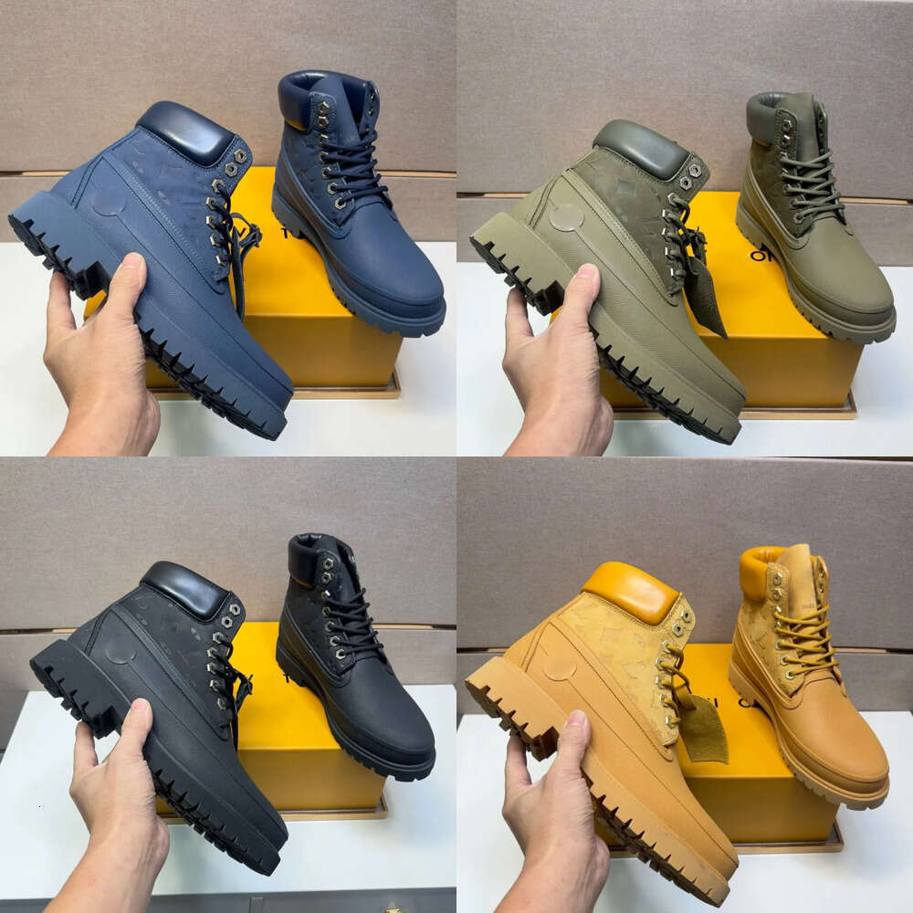 Luxury Designer Mens Martin tland collaboration strap sneakers designer ankle boots fashion casual shoes leather fabric rubber sole 6inch shape men booties shoe