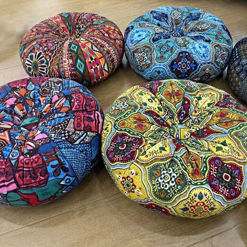 1pcs Round Pumpkin Cushion Creative Geometry Print Sofa s Home Decor Seat Cushions High Quality Moroccan CushionM251119