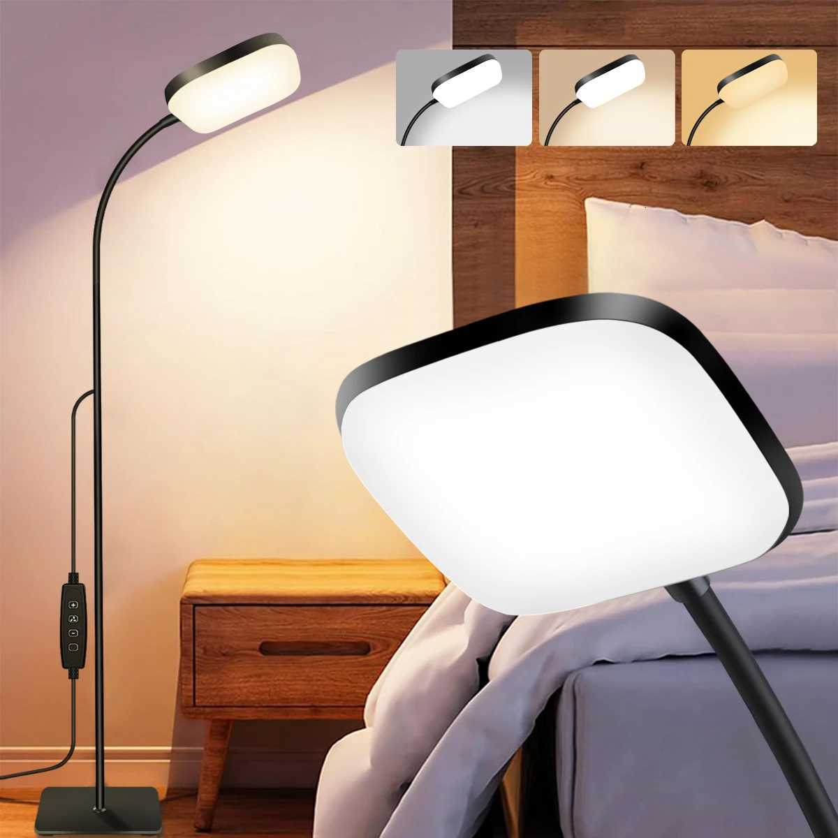 18W Floor Lamp with Touch Control Adjustable Brightness 360 Gooseneck LED Floor Lamps Eye-Caring Floor Lamp for Living Room M251119