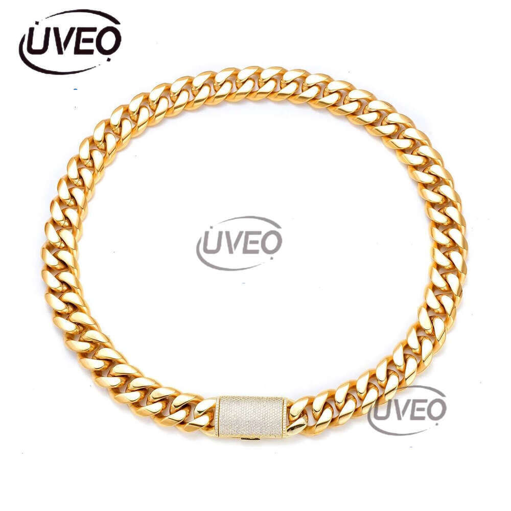 Cuban Chain Necklace for Men Gold Plated Hip Hop Jewelry Multiple Sizes Free Shipping