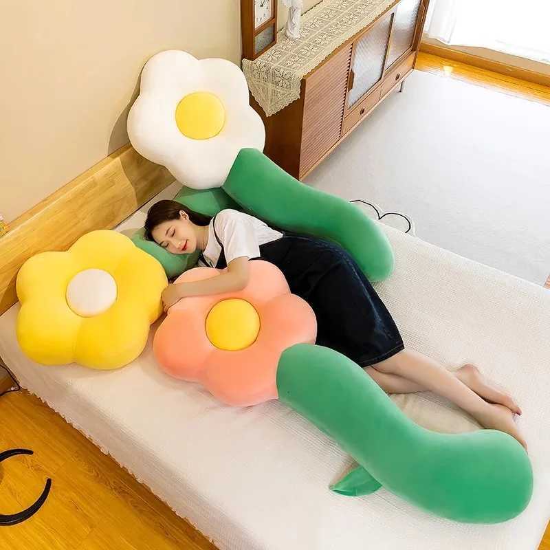 Long Flower Plush Body Cute Large Plush Cushion Soft Flower Decorative Stuffed Body Sleeping Back Cushion DecorM251119