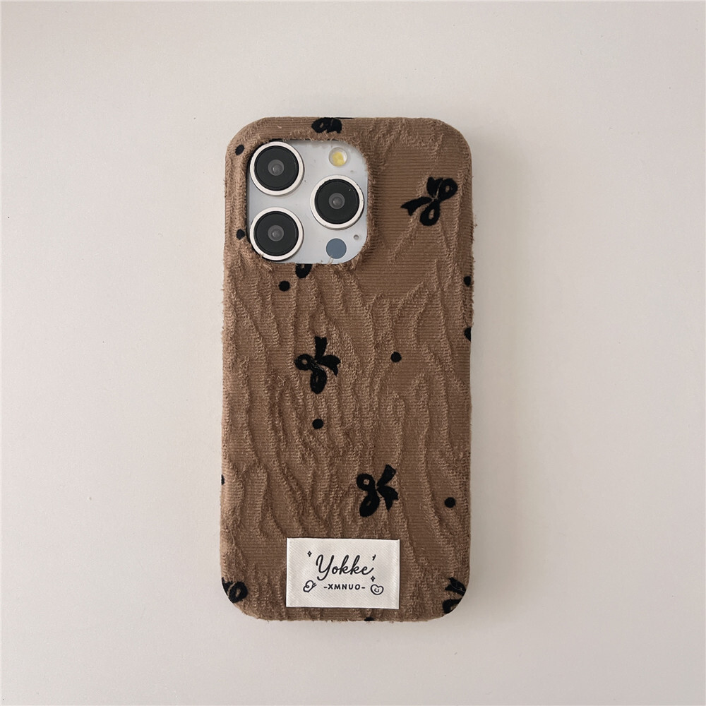 Polka Dot Bow Phone Case Compatible with iPhone 17/16/15 Pro Max Simple Velvet Protective Case iPhone 14/13