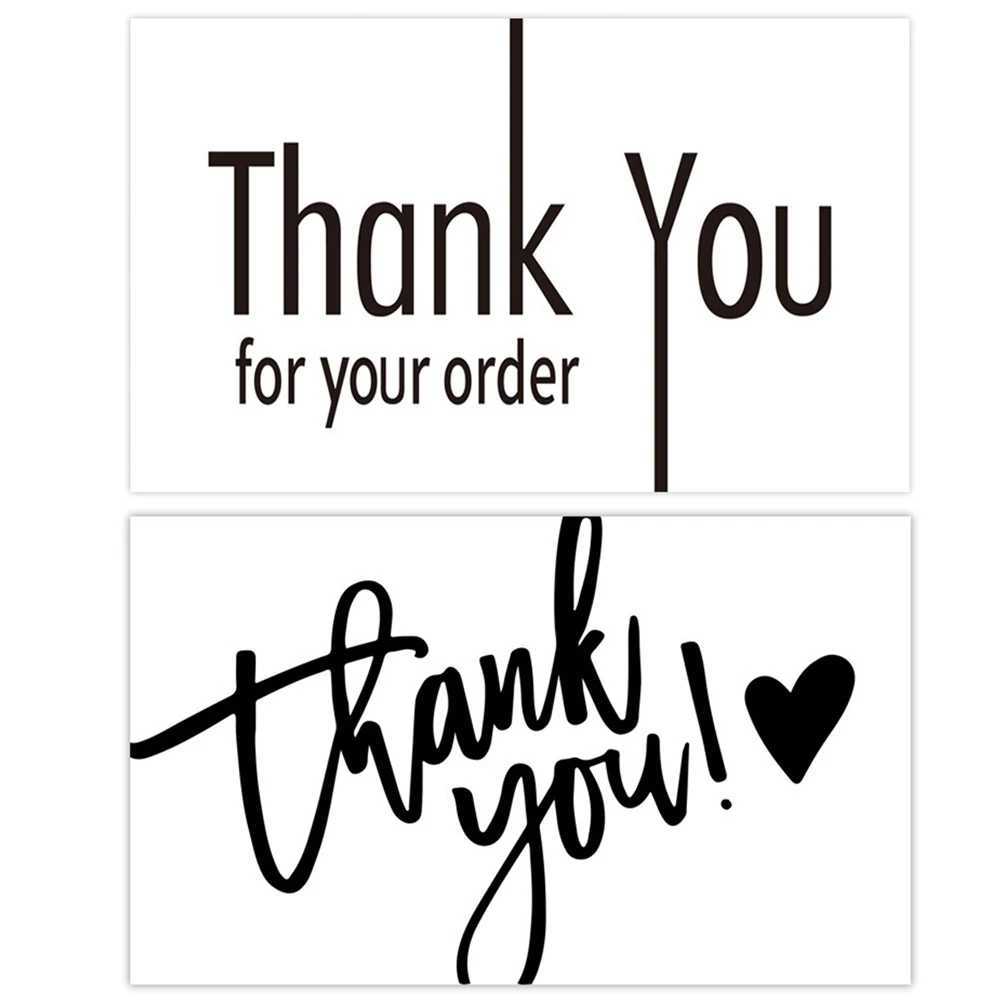 50pcs/pack White Thank You Cards Thank You Notes for Wedding Shower Wedding Small Business Graduation Bridal Shower G251119