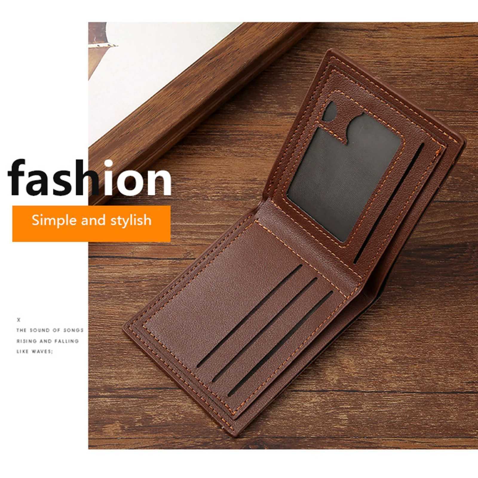 Slim Mens Wallet Short Horizontal Style Pu Leather Thin Card Holder with Multiple Slot Business Money Holder for Men Gift IdeaT251119