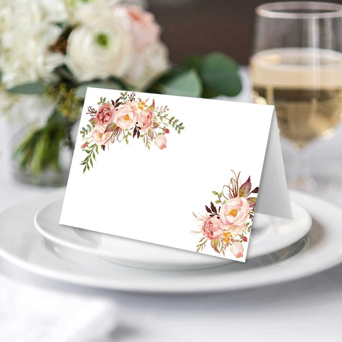 10Sheets Floral Table for Weddings for Table Setting Wedding Place Cards Easy Folding G251119