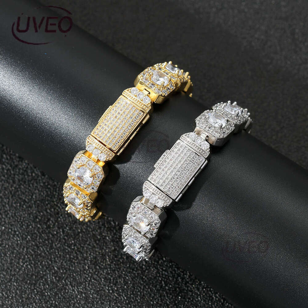 Designer luxury 13mm flip cap buckle rock sugar Ice out VVS Moissamite bracelet for men and women Free delivery