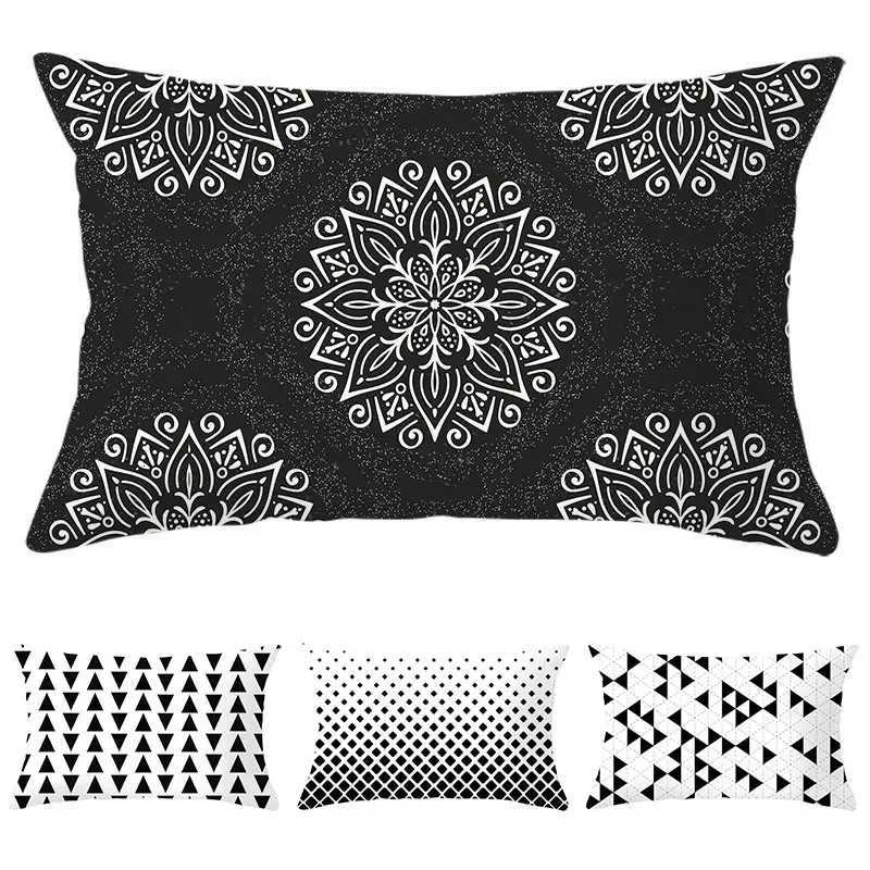 Black White Cushion Cover Home Decor case Geometric PatternM251119
