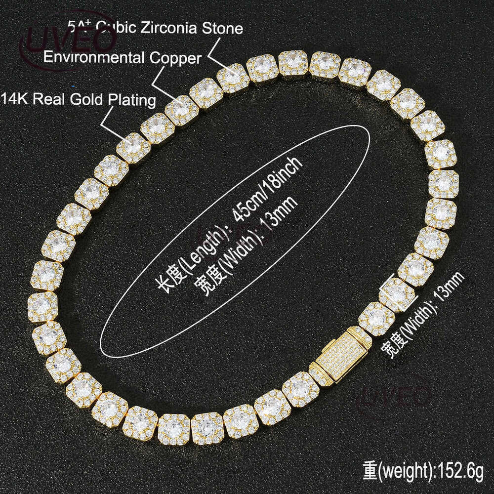 Luxury designer Ice out VVS Moissanite necklaces, men's and women's hip hop tennis chains Free delivery