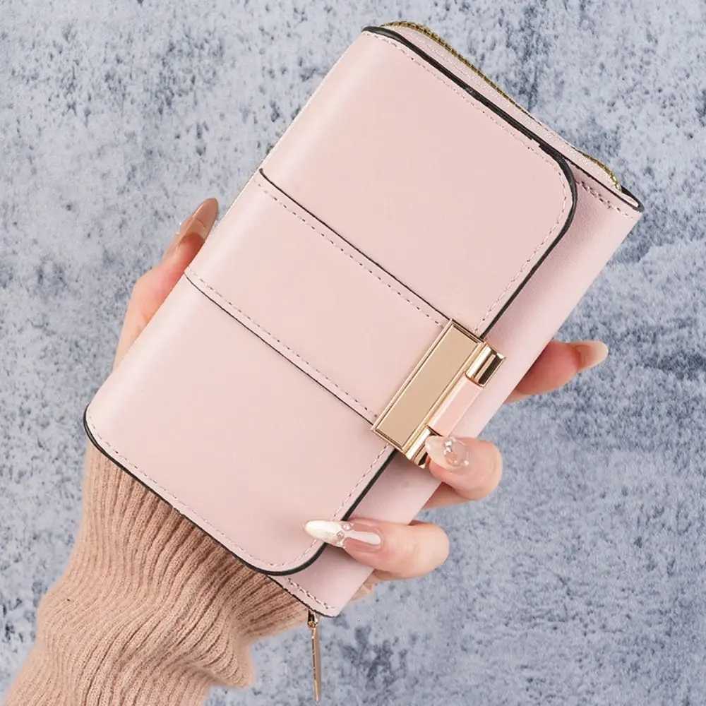 Retro Purse PU Leather Short Wallet Foldable Zipper Three Fold Wallet Multifunctional Large Capacity Women Card Holder GiftT251119