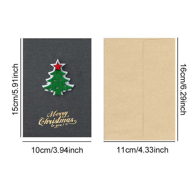 4PCS Christmas Greeting Card Set Grey Style Pearlescent Paper 3D Felt Invitations Postcards Christmas Party Gifts Souvenirs ZYF G251119