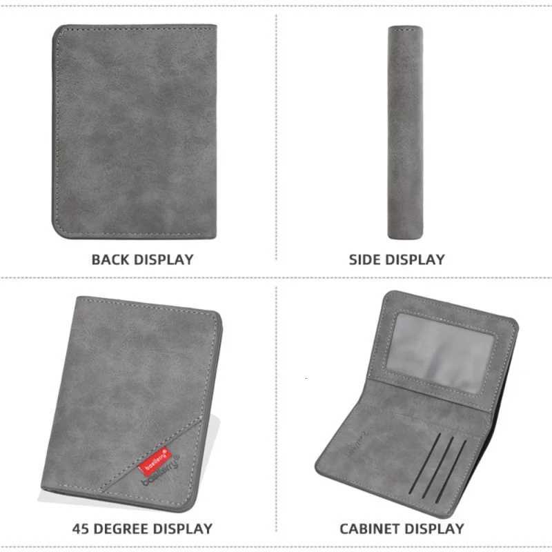 New MenS Short Wallet Multi-Functional Matte Two-Fold Money Clip Simple Multi-Slot Card HolderT251119