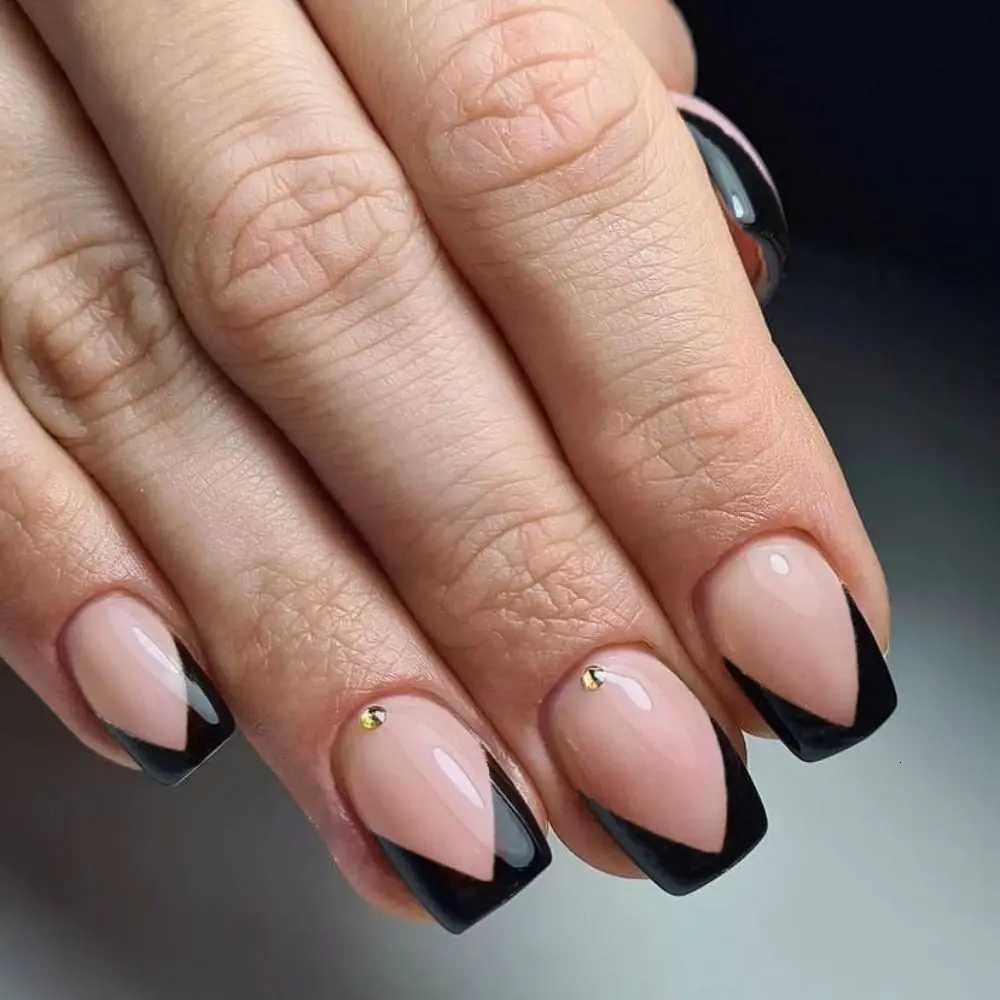 24Pcs/Box Silver Glitter Long Square False Nails French Detachable Nail Tips DIY Fake Nials Press on Nails Manicure ToolT251118T251119