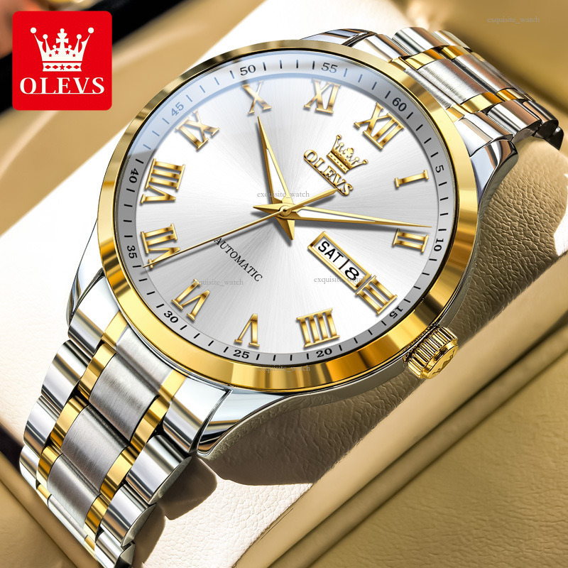 OLEVS Brand Designer Men's New Roman Digital Watch World-renowned Craftsman Style Luxury Waterproof Mechanical Men's Wristwatch Free Shippin