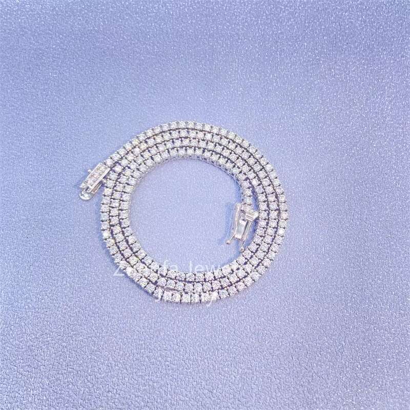 IGI Certificates Lab Grown Diamond HPHT VS-SI 10K Gold About 2mm 2.5mm Tennis Chain Necklace
