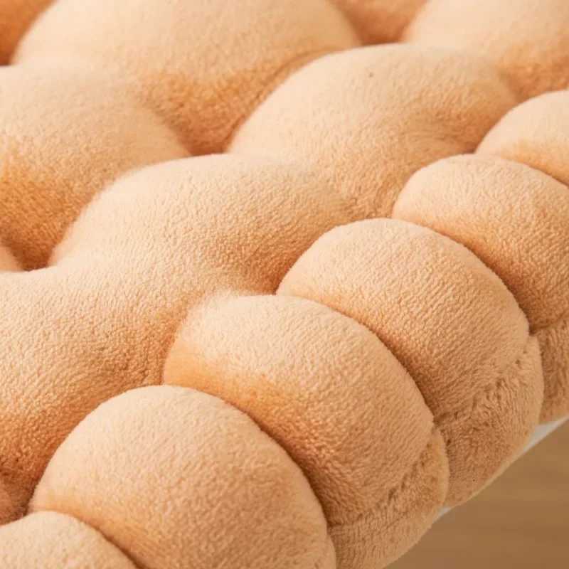 Milk velvet biscuit square cushion Home decor Office chair cushion solid color thickened living room sofa tatami floor cushionM251119