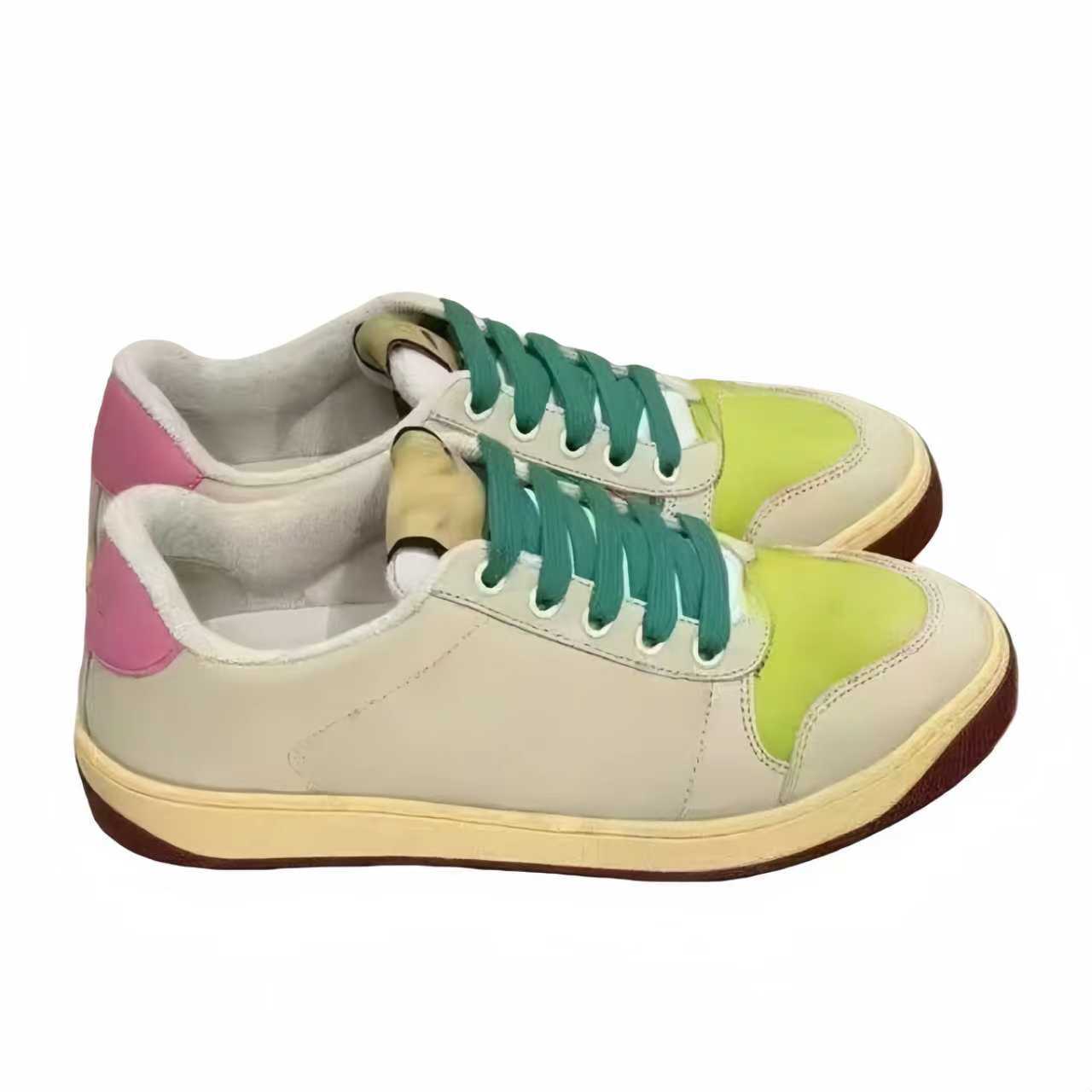 Designer shoes dirty two tone casual shoes breathable versatile board shoes retro white shoes shoe box