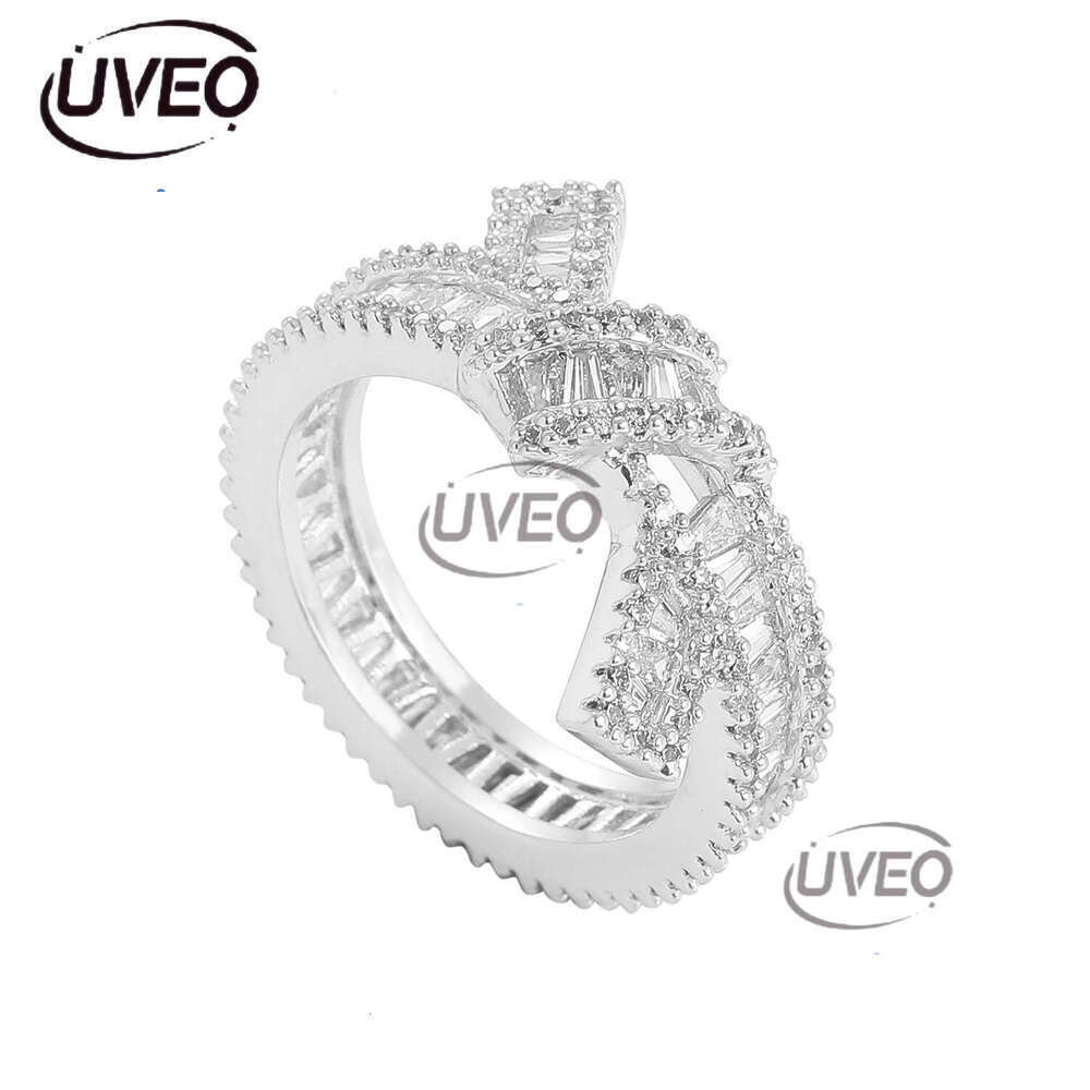 Luxury designer men and women ice VVS Moissanite, real gold plated, irregular T-shaped diamond hip hop rings in sterling silver