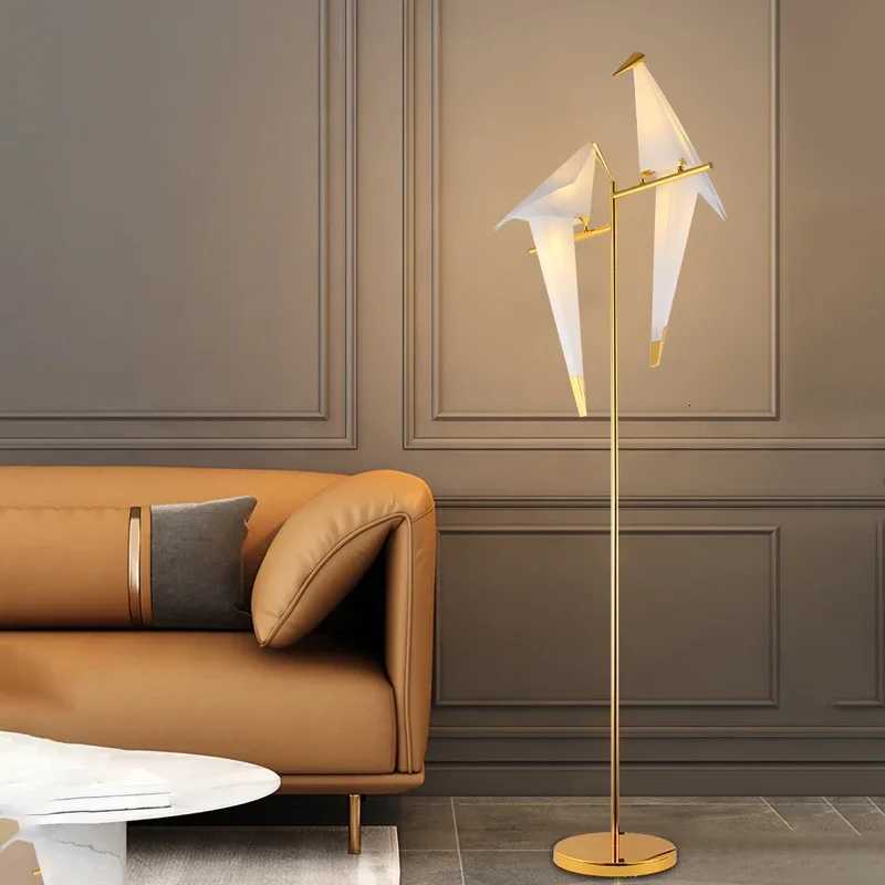 Nordic Minimalist Creativity Paper Crane The Bird Led Floor Lamp Living Room Bedroom Home Decor Sofa Corner Standing Table Light M251119