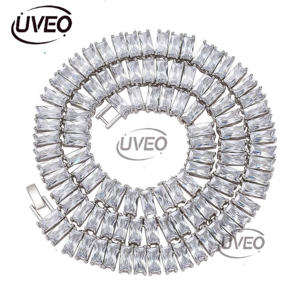 Designer Luxury Necklace 10mm square rock candy Ice out VVS Moissanite Men Women's Hip Hop tennis chain Free delivery