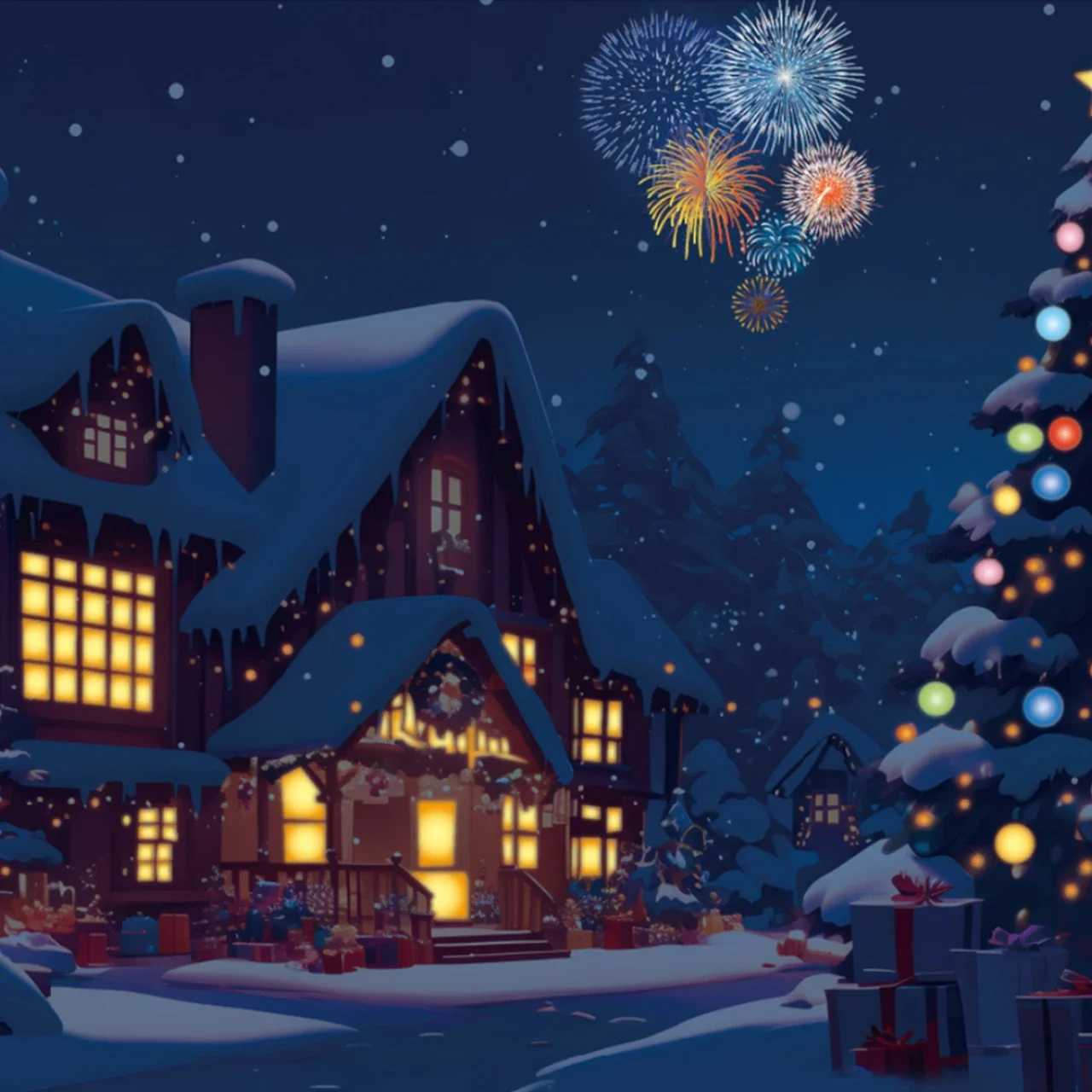 2Pcs Temperature Changing Christmas New Year Card Surprise Christmas Tree Snowscape Greeting Card Festival Gift for Kids Friends G251119