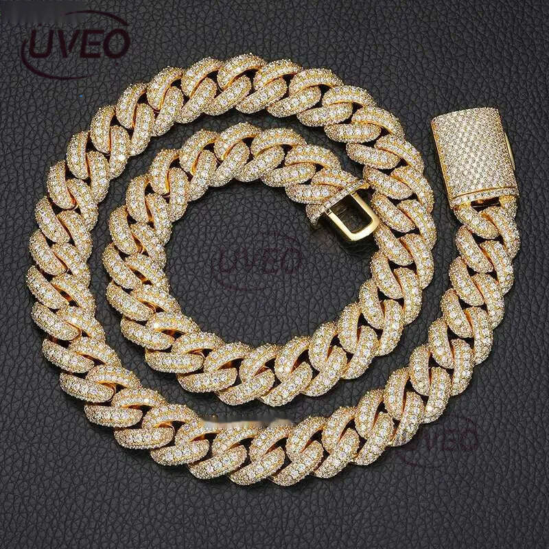 designer jewelry moissanite Pendant Necklaces Jewelry Hip Hop Rose Gold Custom Made Name Clasp Miami VVS Moissanite Dia cuban k iced out chain