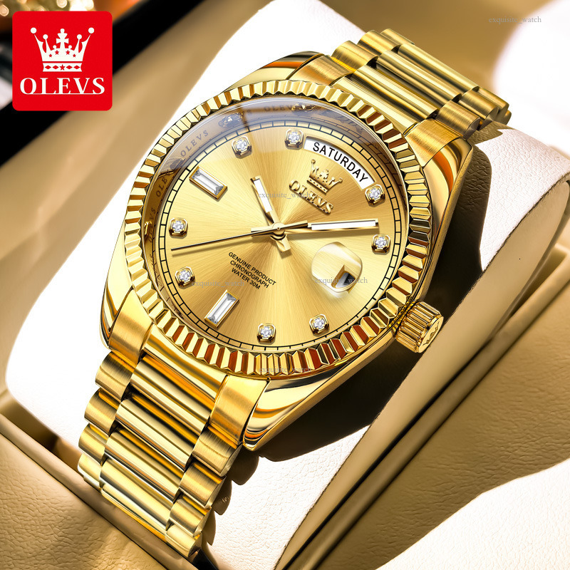 OLEVS Brand Men's Strongman Style Outdoor Date Solid Watches Men Designer Steel Band Mechanical Watch Men's Watch Men's Watch Free Ship