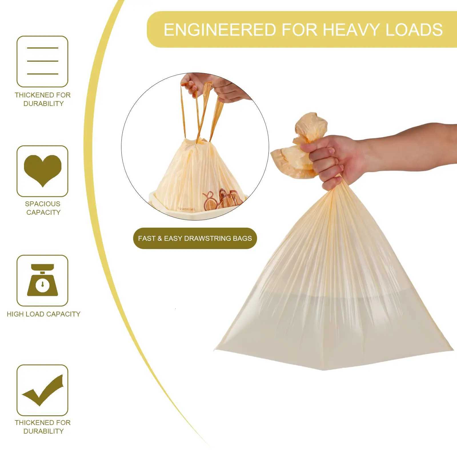 4 Gallon Capybara Trash Pouch Leak-proof Disposable Cleaning Waste Bag Thickened Strong Load-bearing Drawstring Garbage Bag C251119