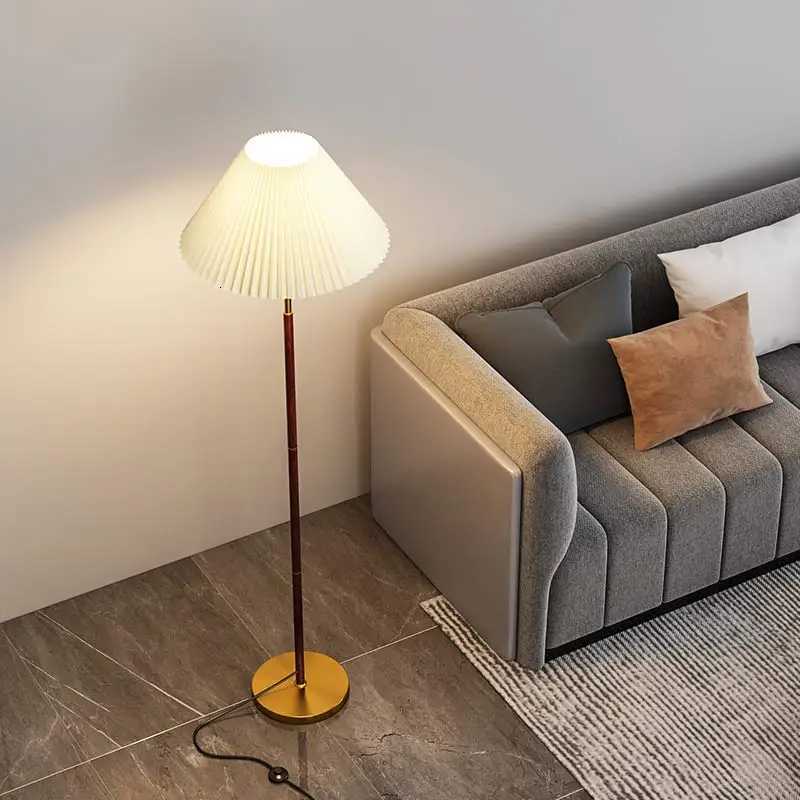 Nordic Stand Lamp Led Floor Light Design Living Room Sofa Bedroom Bedside Decoration Home Lighting Fixture Fabric Lampshade M251119