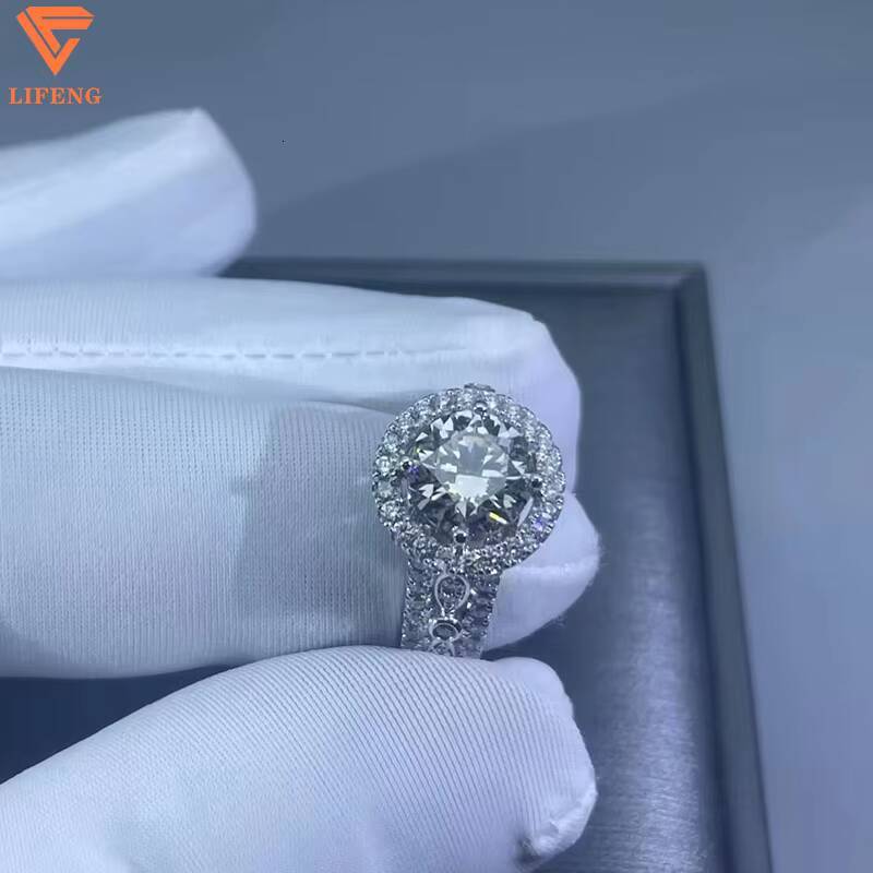 Lifeng Jewelry Wholesale 925 Silver Shining Luxury Iced Out Classic Fashion Vvs Moissanite Stone Hip Hop Ring for Man