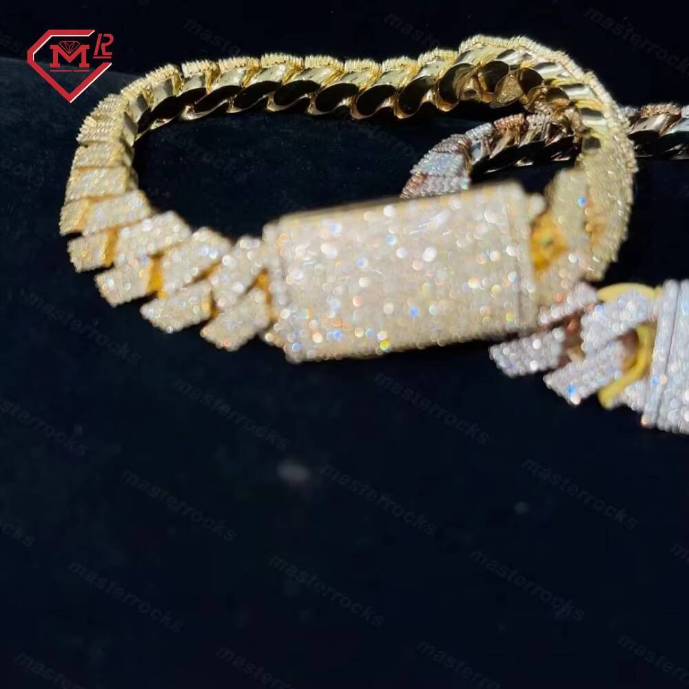 12mm 3 Rows 925 Sterling Silver Cuban Bracelet Colored Hip Hop d Vvs Moissanite Cuban Link Chain Bracelet